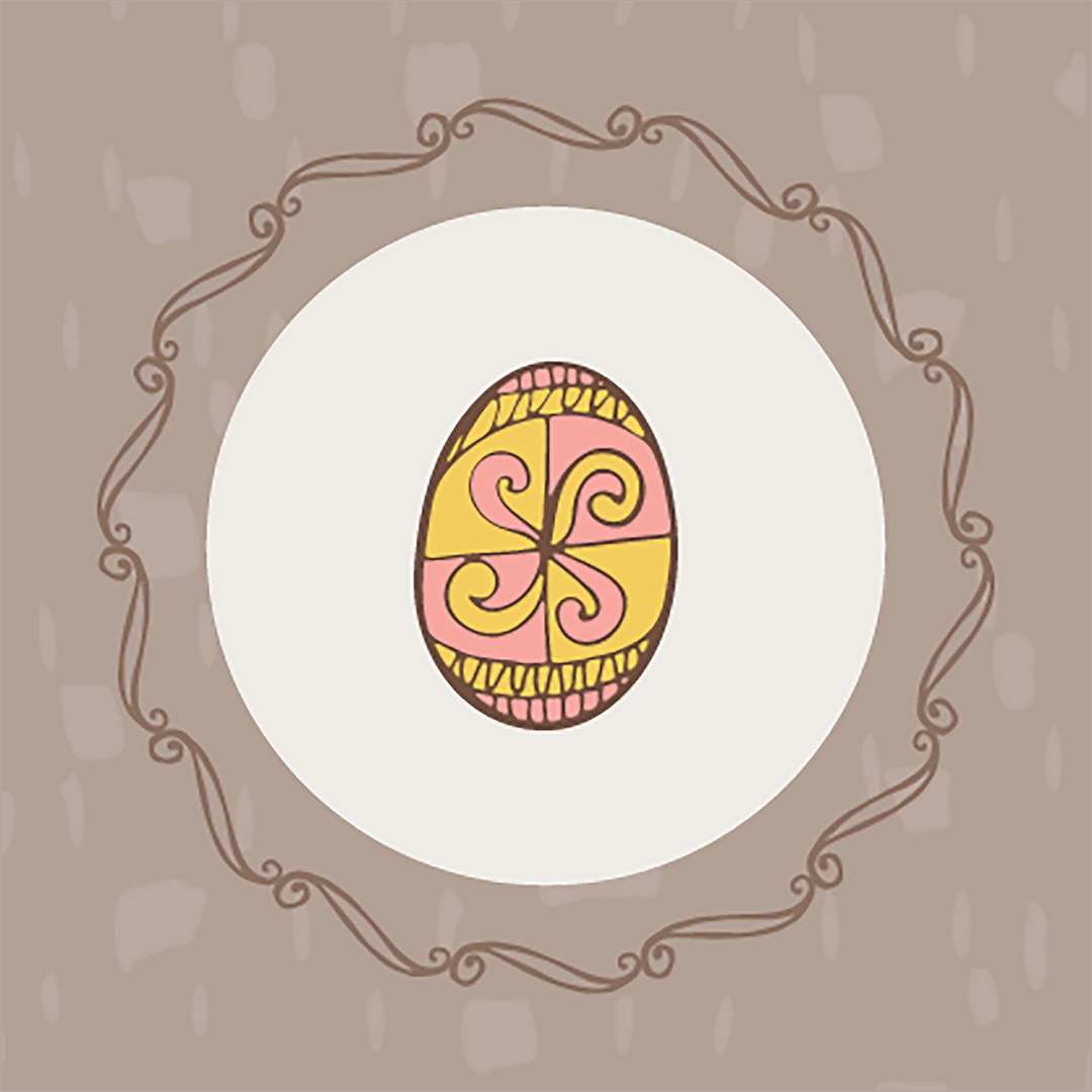 Colorful Easter Egg with Intricate Patterns on Transparent Background