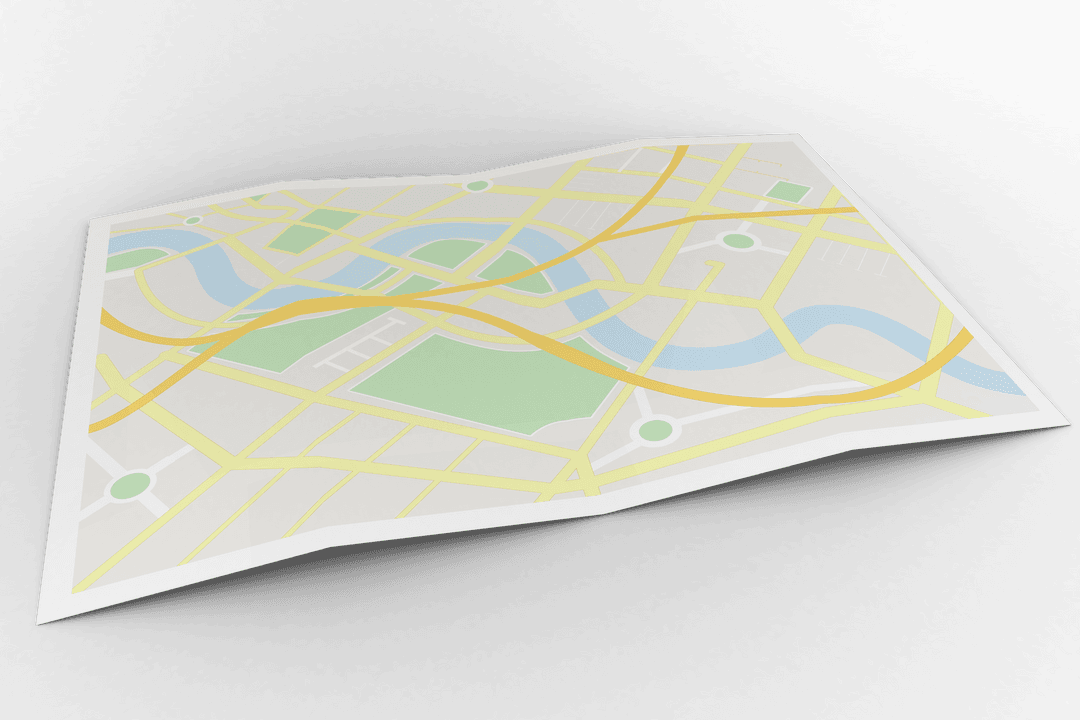 3D Map Illustration on Transparent Background for Travel and Navigation - Download Free Stock Images Pikwizard.com