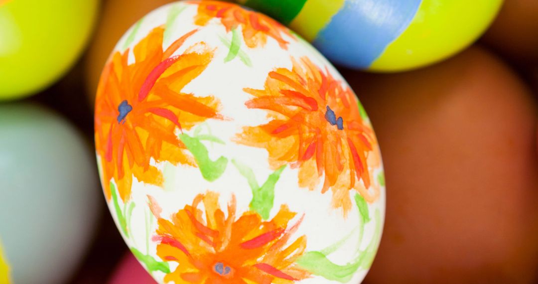 Vibrant Easter Eggs with Hand-Painted Floral Design