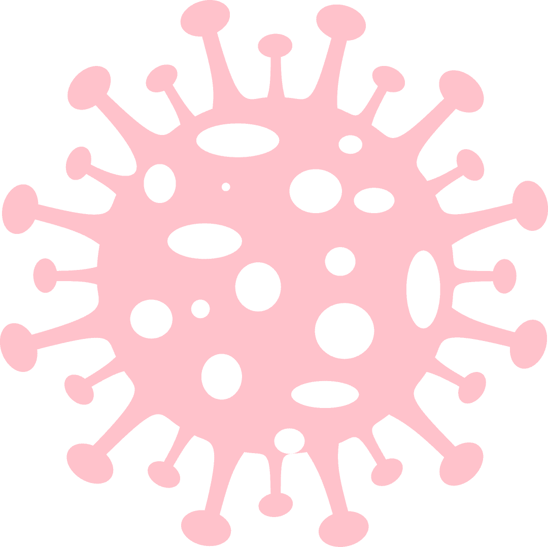 Transparent Virus Particle Illustration with Spikes and Cutouts