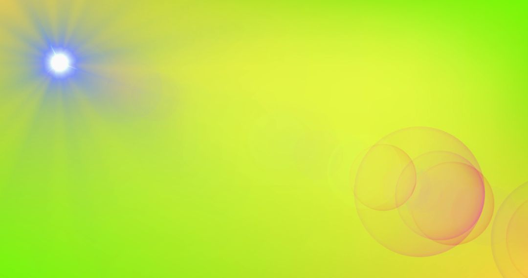 Colorful Abstract Light Spots on Vibrant Green Background
