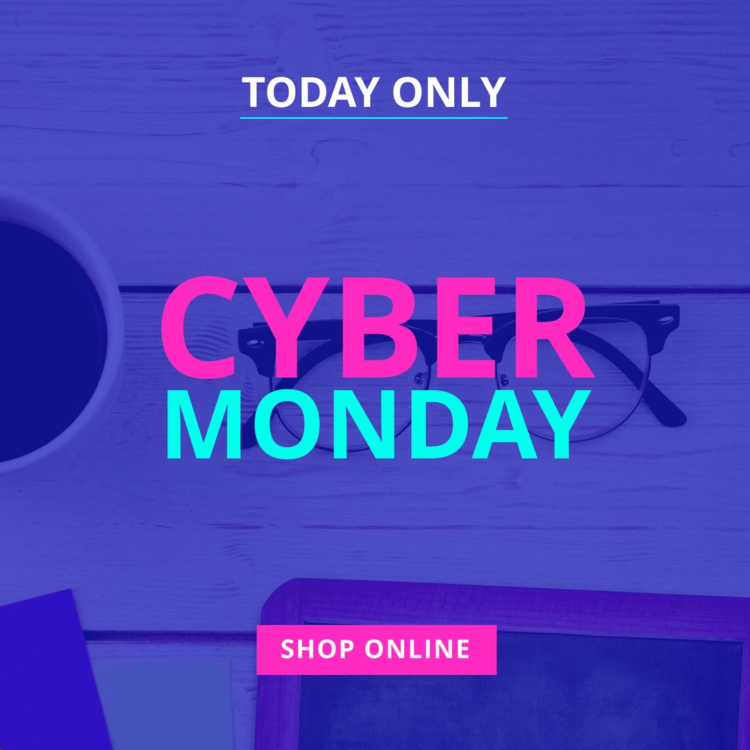 Cyber Monday Online Shopping Promotion with Coffee