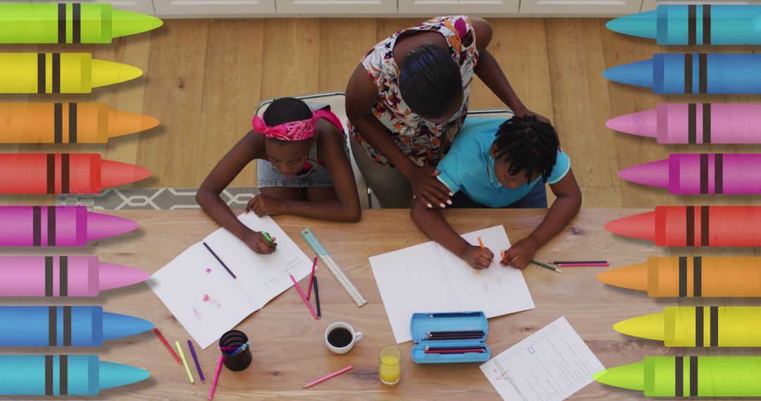 Parent Assisting Child with Homework at Home