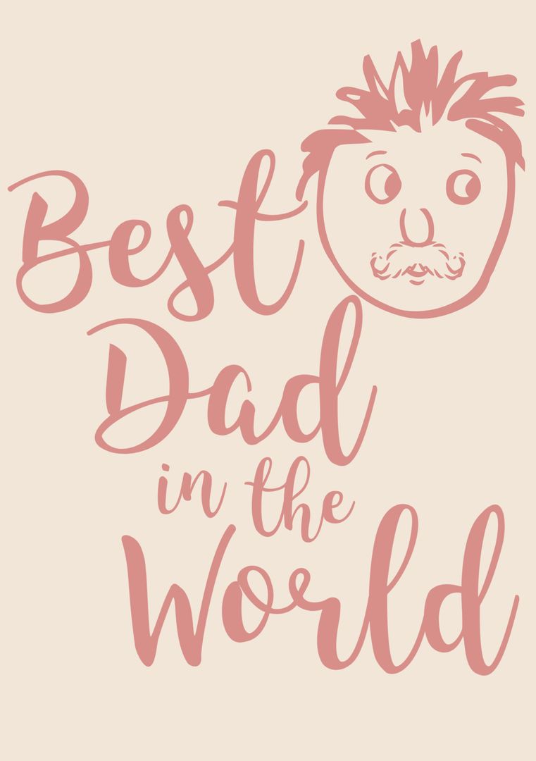 Whimsical Doodle Best Dad in the World Card Template - Download Free Stock Templates Pikwizard.com