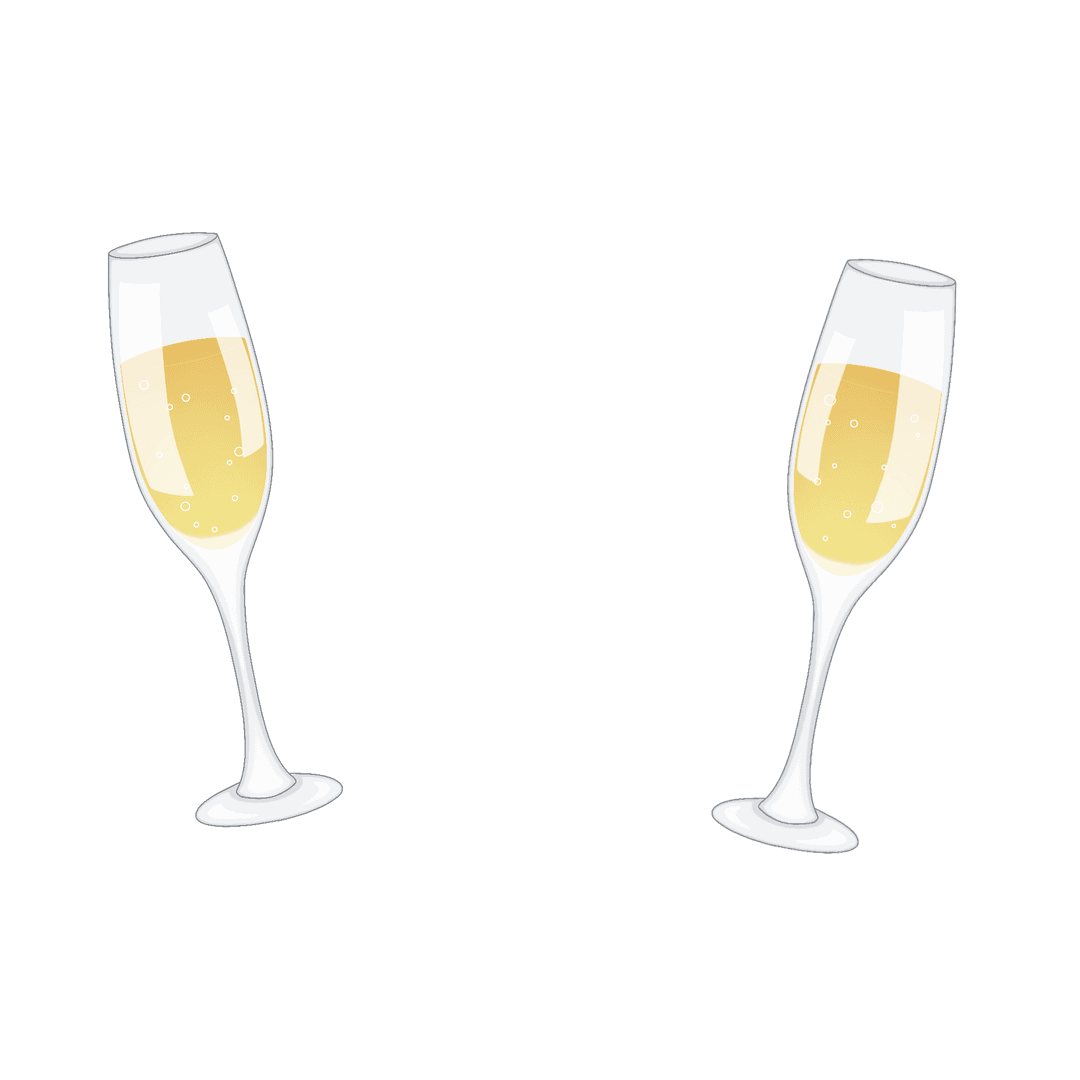 Transparent Champagne Glasses Clinking for Celebration