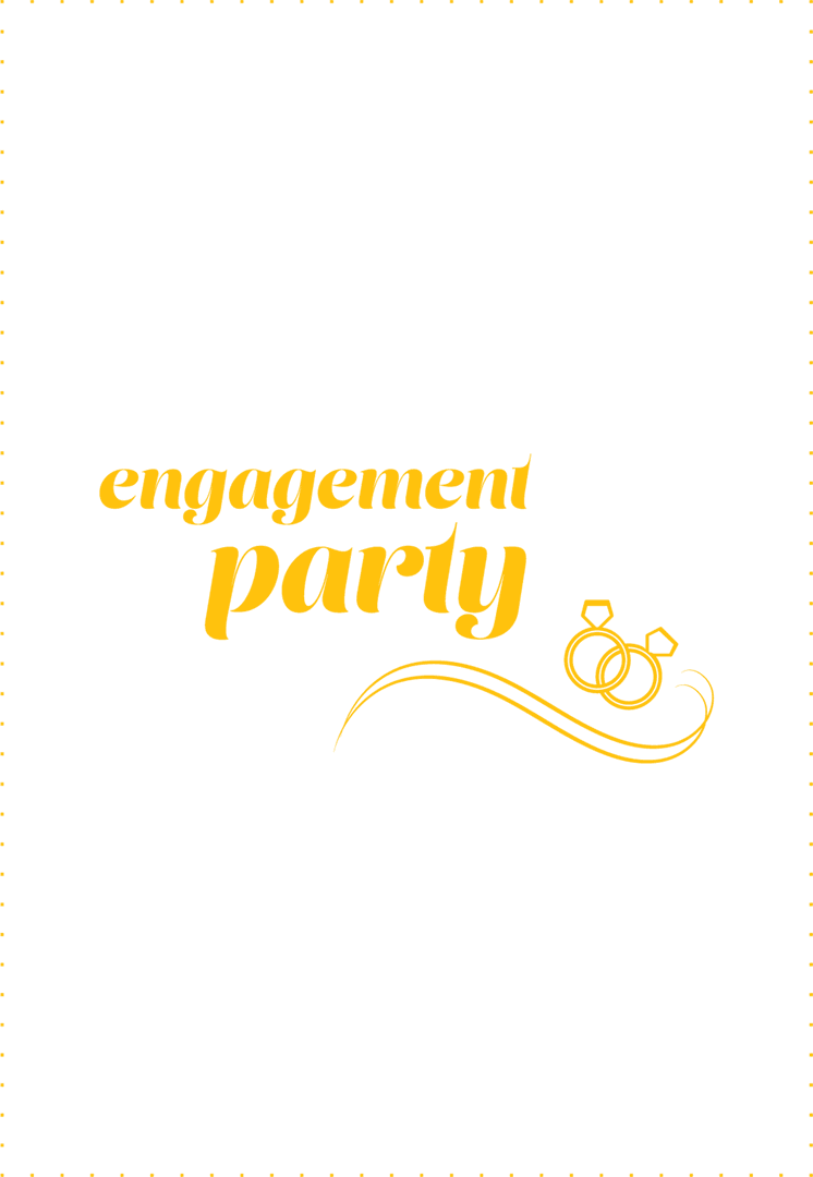 Engagement Party Text Illustration on Transparent Background