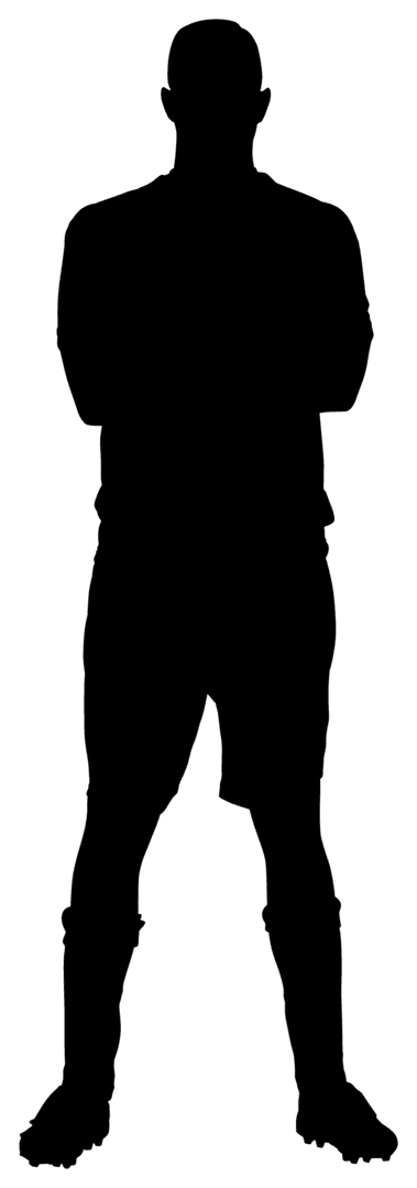 Silhouette of Male Football Player in Transparent PNG