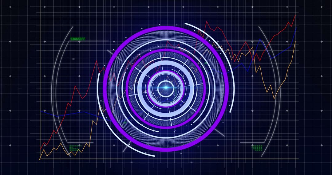 Abstract Digital Interface with Circular Data Visualization