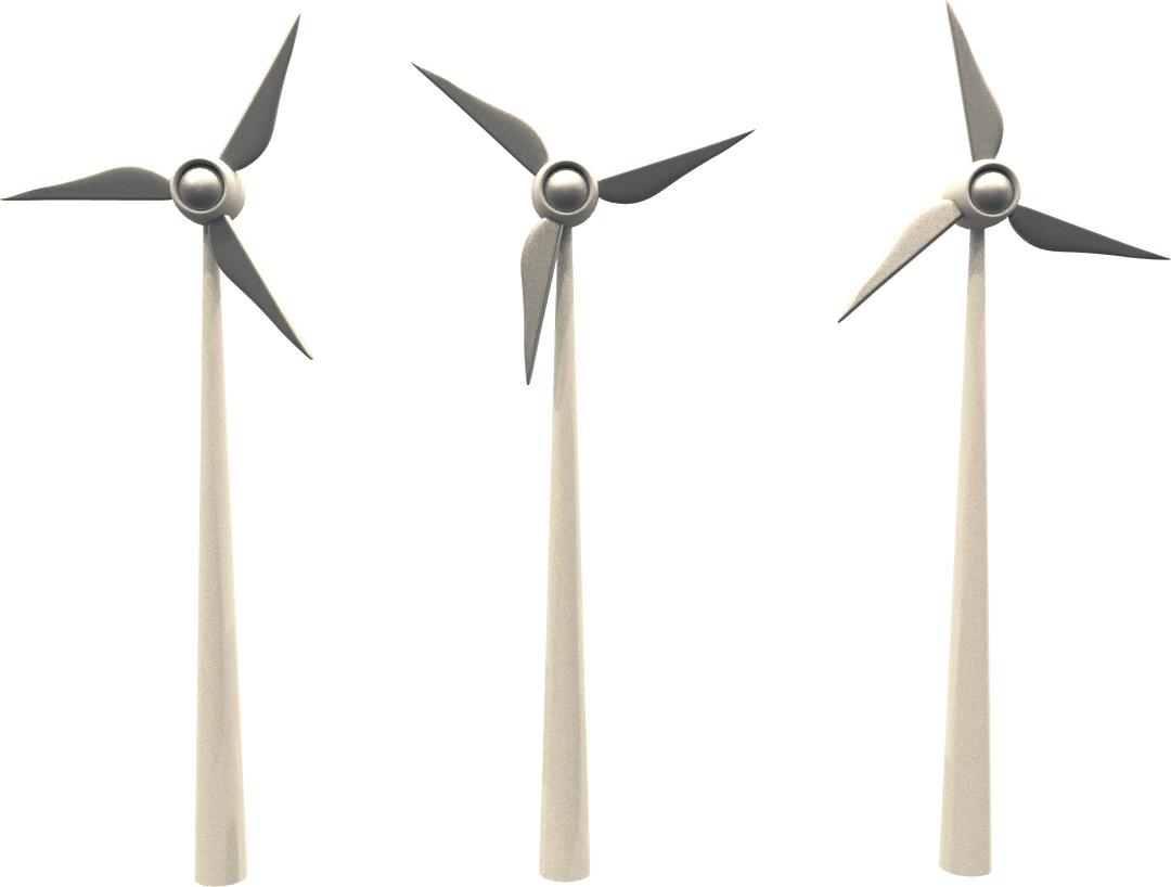 Transparent Wind Turbine Vector Illustration for Sustainable Energy Design
