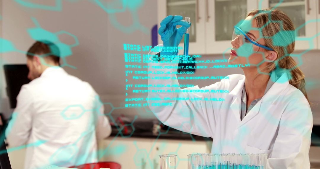 Innovative Scientists Analyzing Data in Modern Laboratory Setting