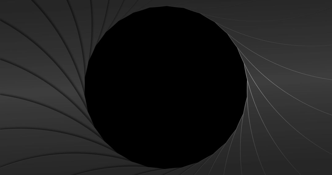 Circular Black Camera Shutter Abstract Design