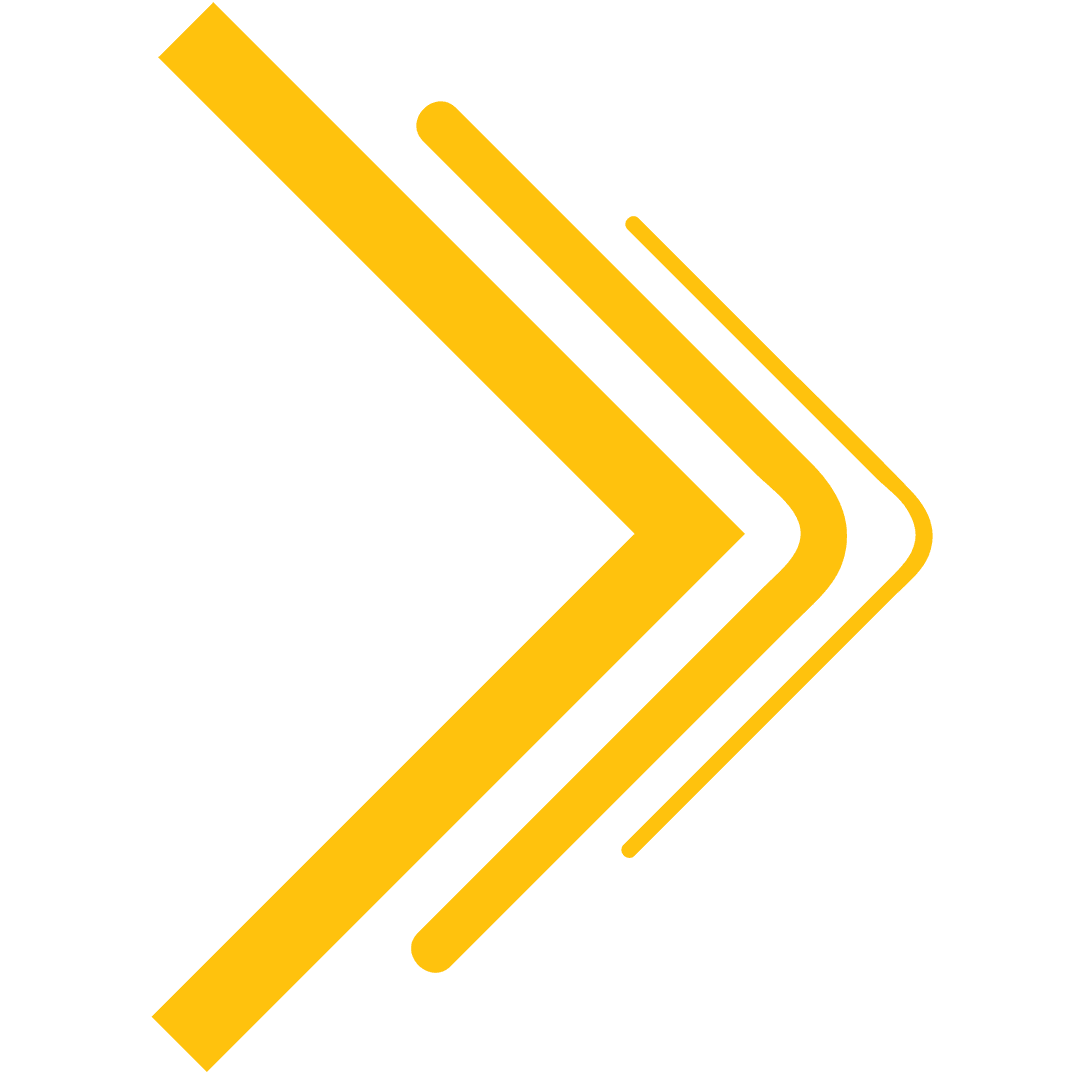 Yellow Triple Right Arrow on Transparent Background