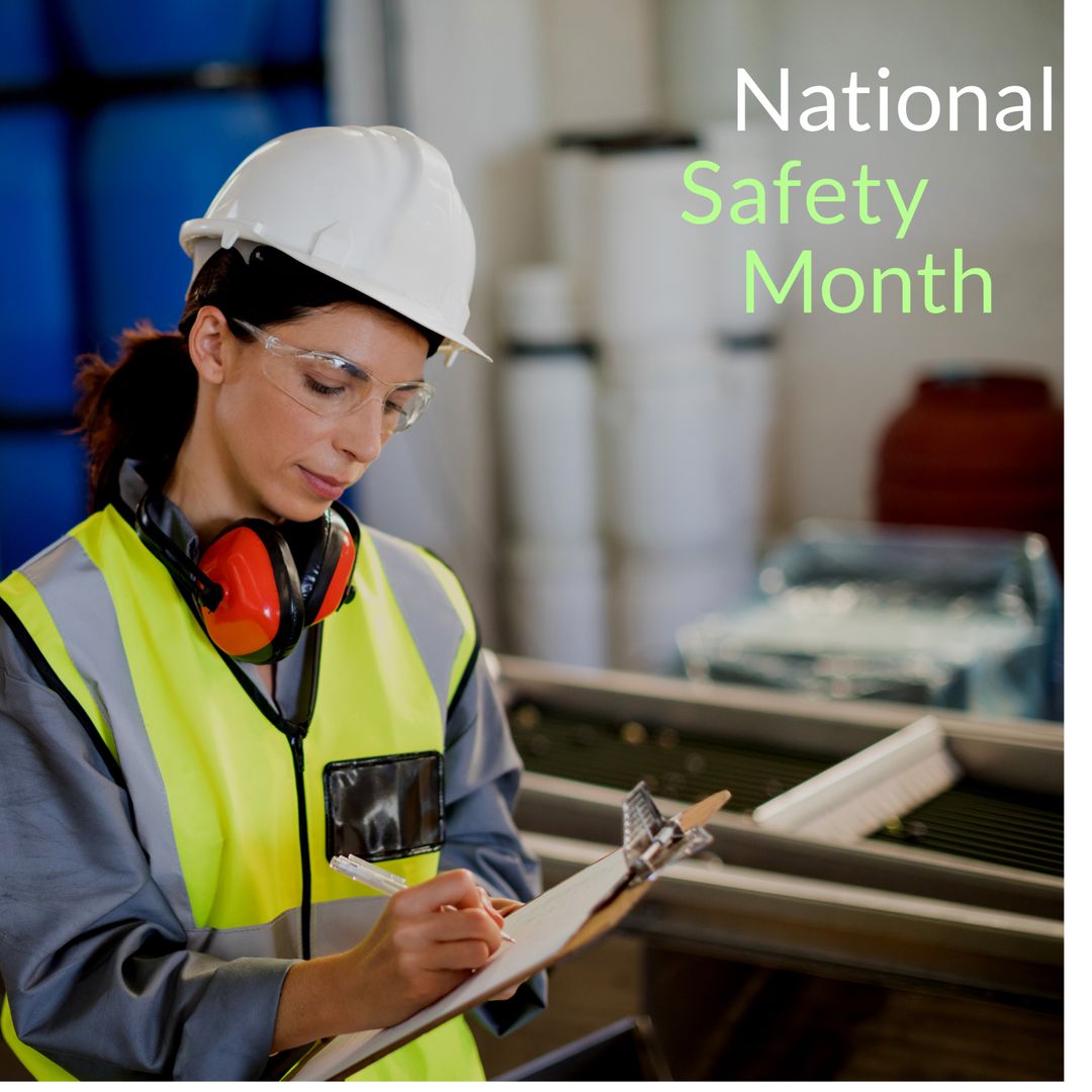 Female Industrial Engineer with Safety Gear During National Safety Month - Download Free Stock Templates Pikwizard.com