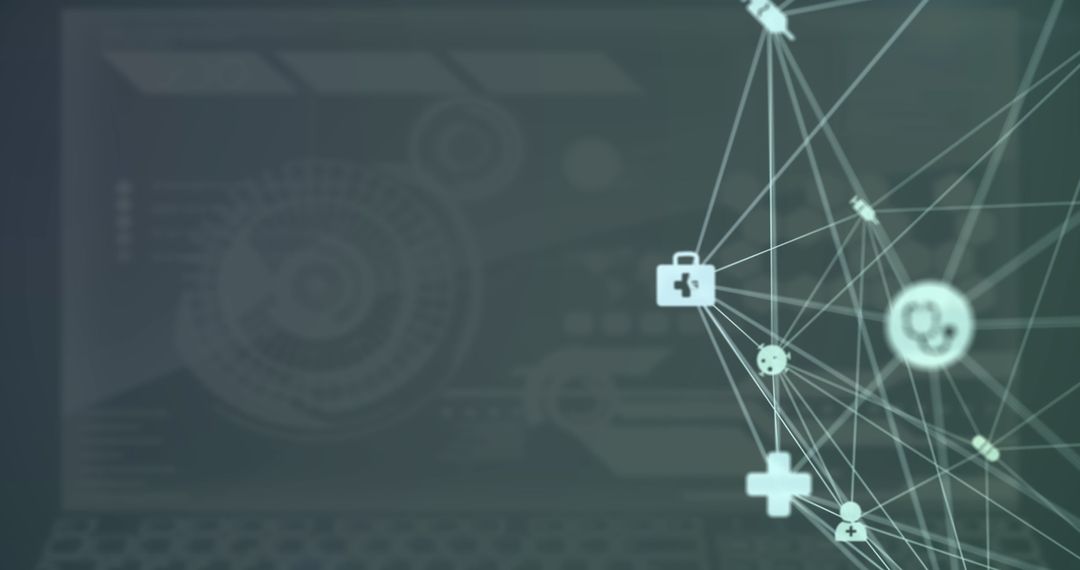 Futuristic Medical Data Network Concept with Digital Interface