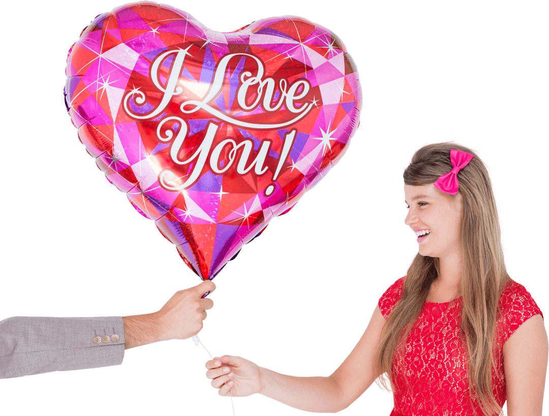 Heart-Shaped Transparent Balloon Gift for Smiling Girlfriend