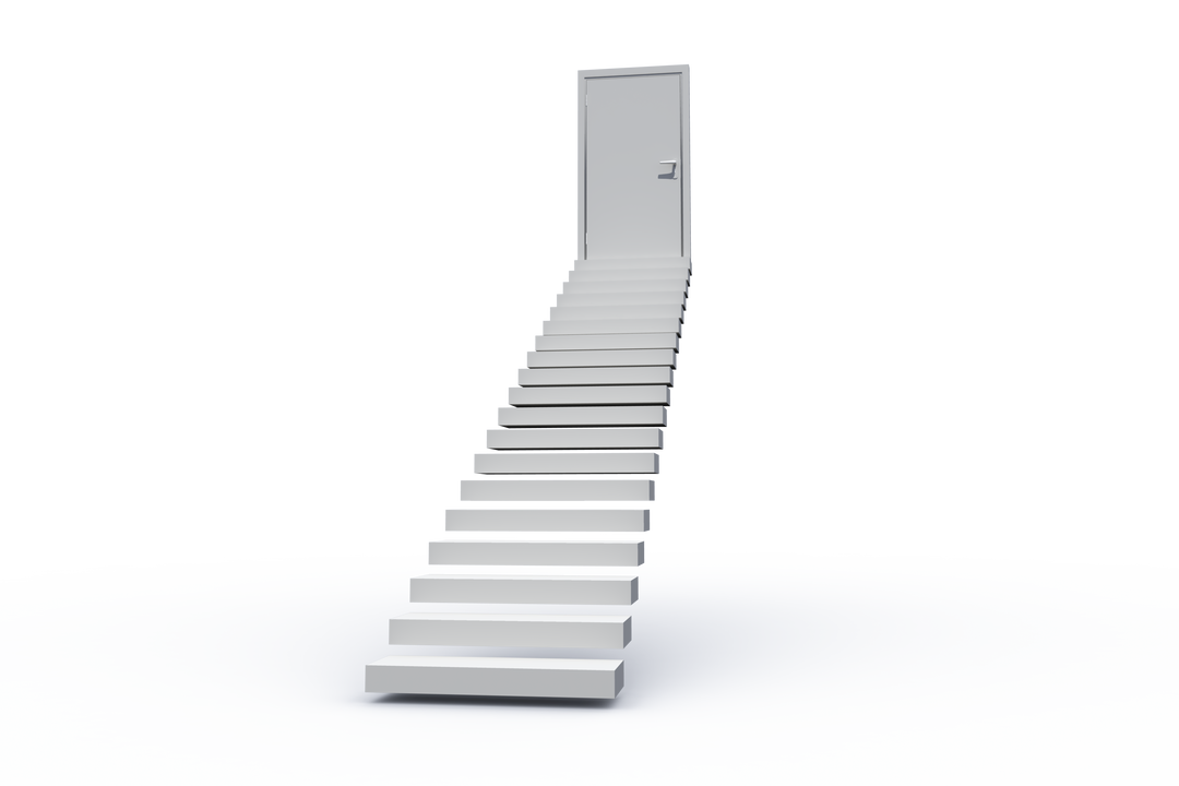 Transparent 3D Stairs Leading to Door Illustration with Transparent Background - Download Free Stock Images Pikwizard.com