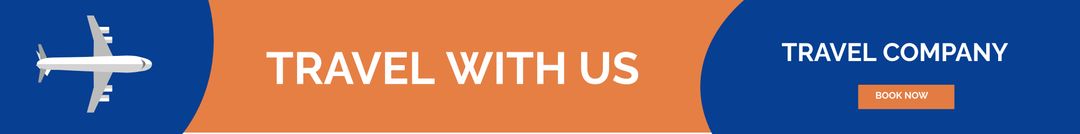 Travel Agency Banner with Airplane Icon for Adventure and Exploration