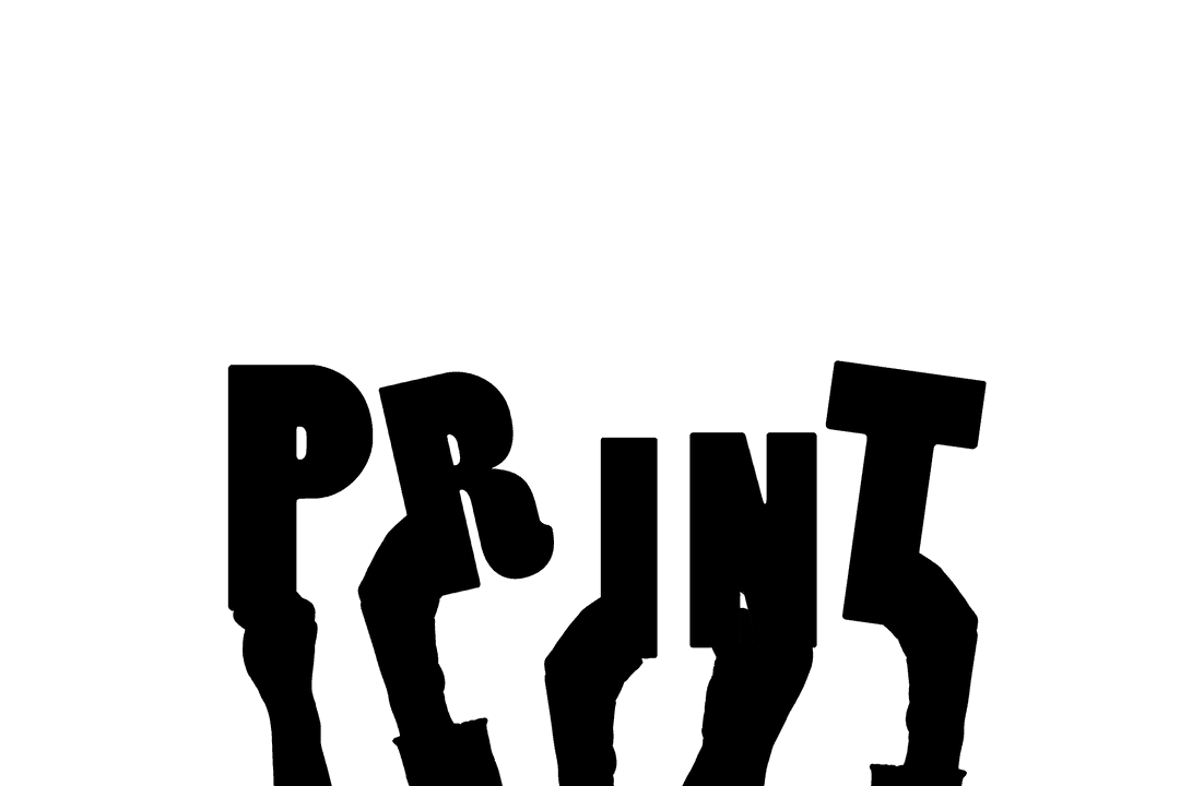 Transparent Hands Holding Text Print Illustration