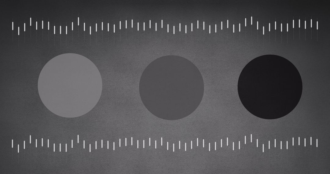 Abstract Digital Interface with Circles and Lines on Grey Background