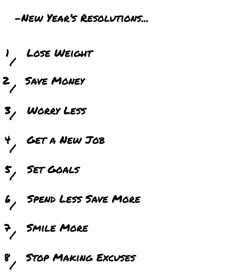 New Year's Resolutions Text Transparent PNG Art