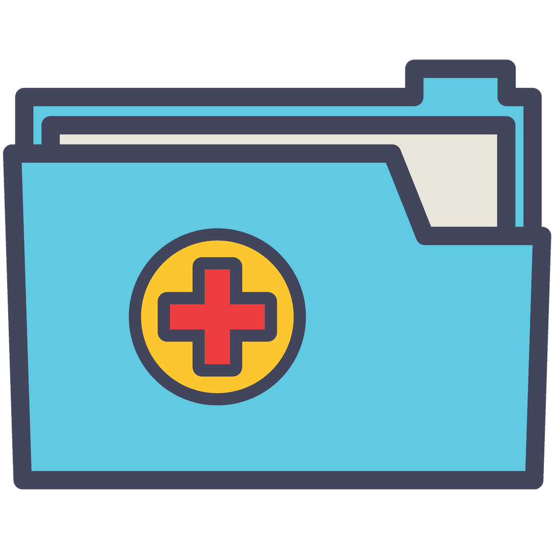 Transparent Medical Cross on Blue File Icon for Healthcare Concepts