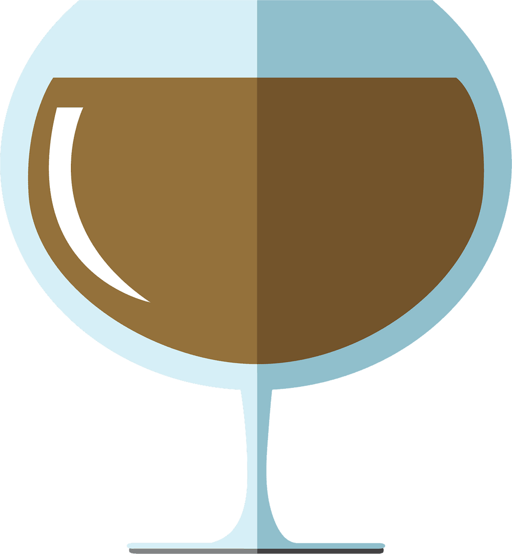 Transparent Glass with Brown Liquid Vector Design