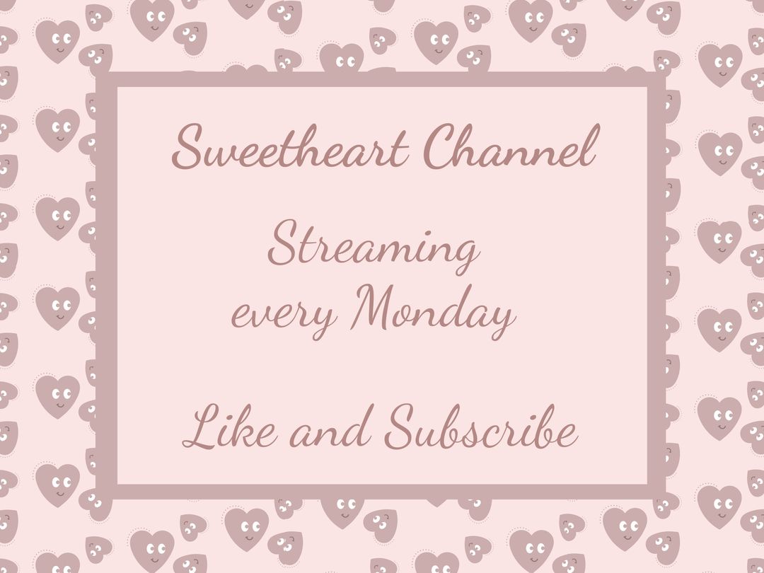 Sweetheart Channel Promotional Template with Heart Pattern Background