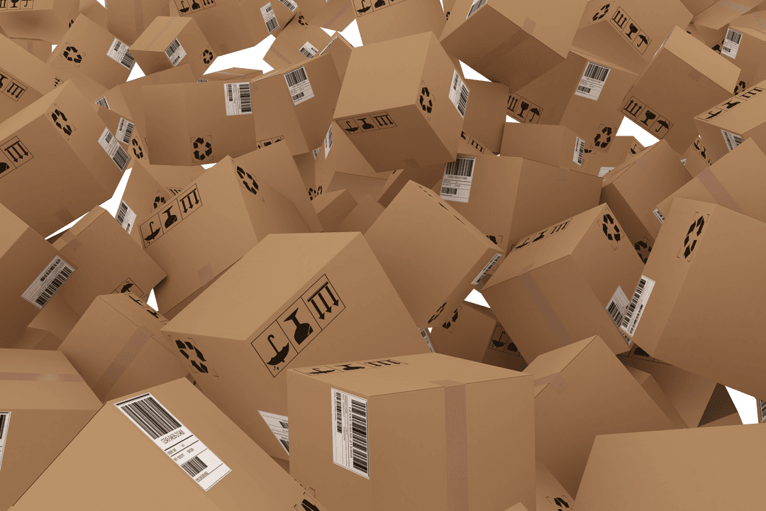 Transparent 3D Cardboard Boxes with Barcodes