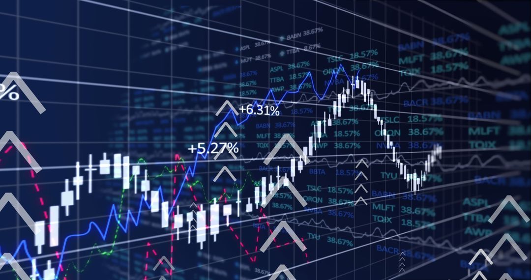 Digital Financial Data with Trending Arrows