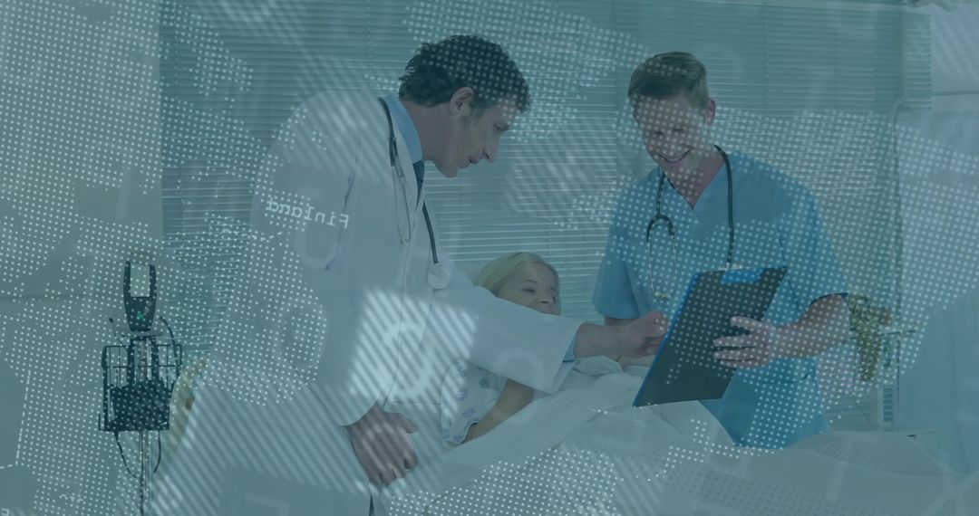 Doctors Collaborating on Patient Record in Healthcare Setting