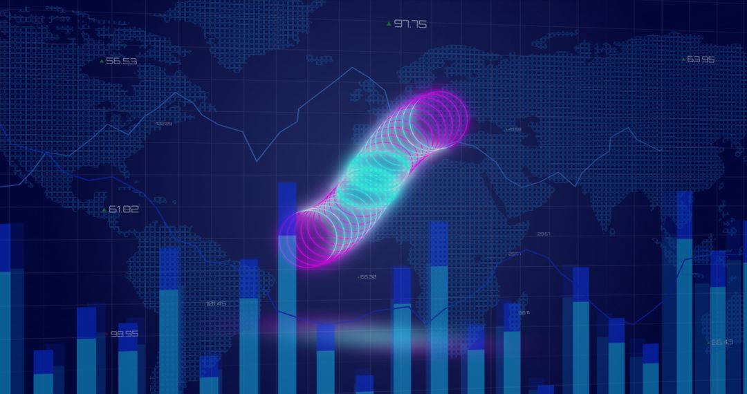 Digital Finance and Global Economy Concepts on Transparent Screen