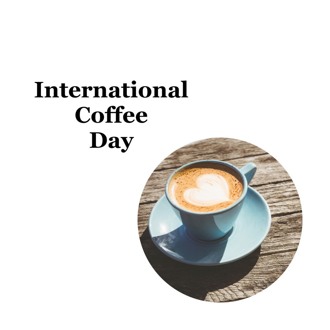 International Coffee Day Celebration Banner with Cappuccino - Download Free Stock Templates Pikwizard.com