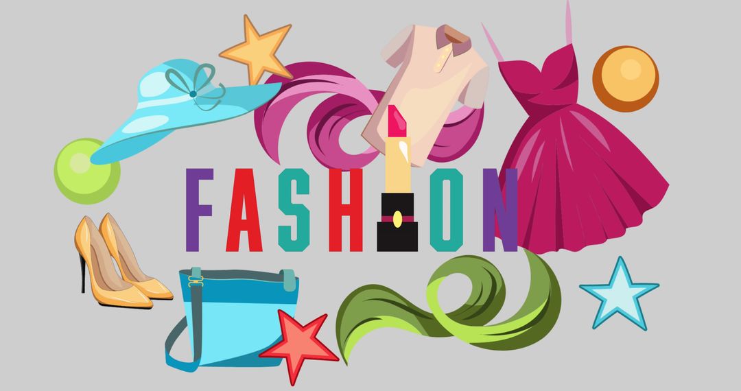 Colorful Fashion Elements with Bold Typography