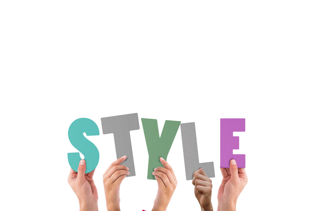 Creative Text Art Hands Holding Style Letters Transparent Background