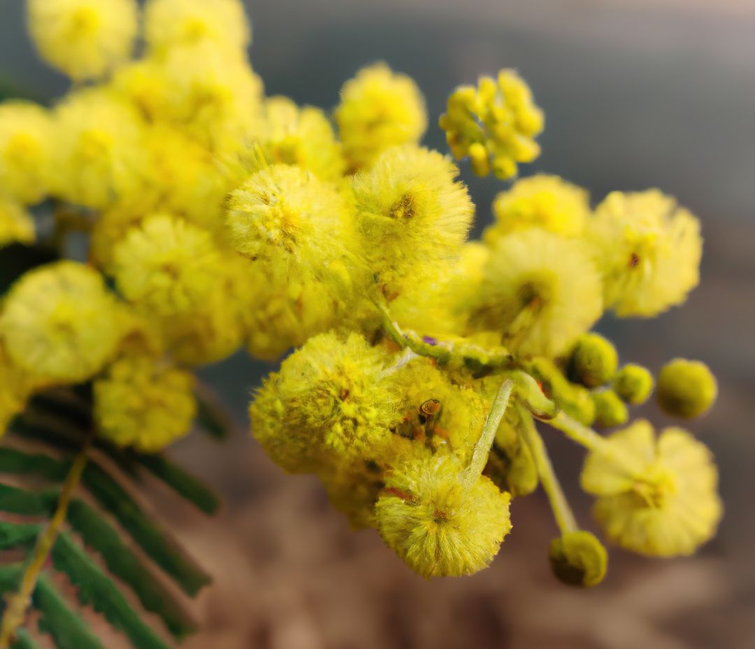 Close Up of Yellow Mimosa Flower Cluster in Full Bloom - Free Images, Stock Photos and Pictures on Pikwizard.com