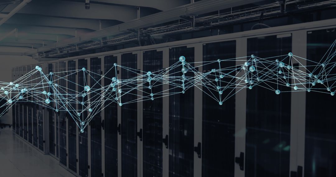 Abstract Network Over Computer Servers Representing Data Connection