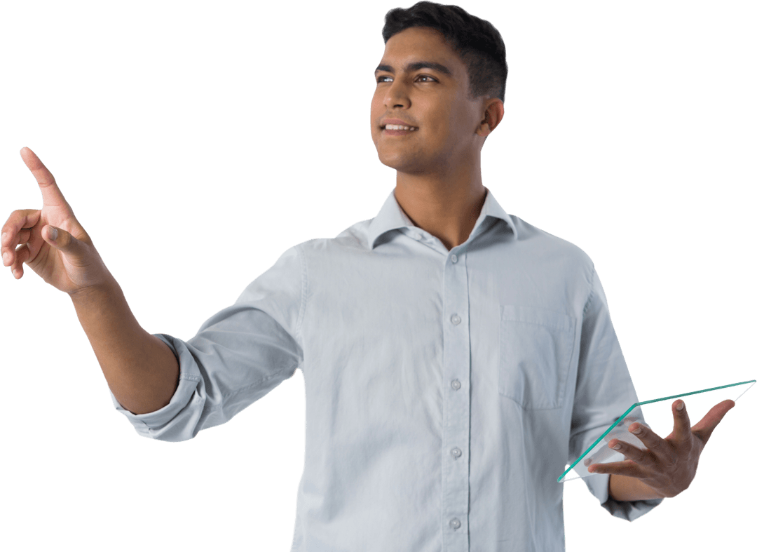 Transparent Interaction: Man Using Virtual Interface - Download Free Stock Images Pikwizard.com