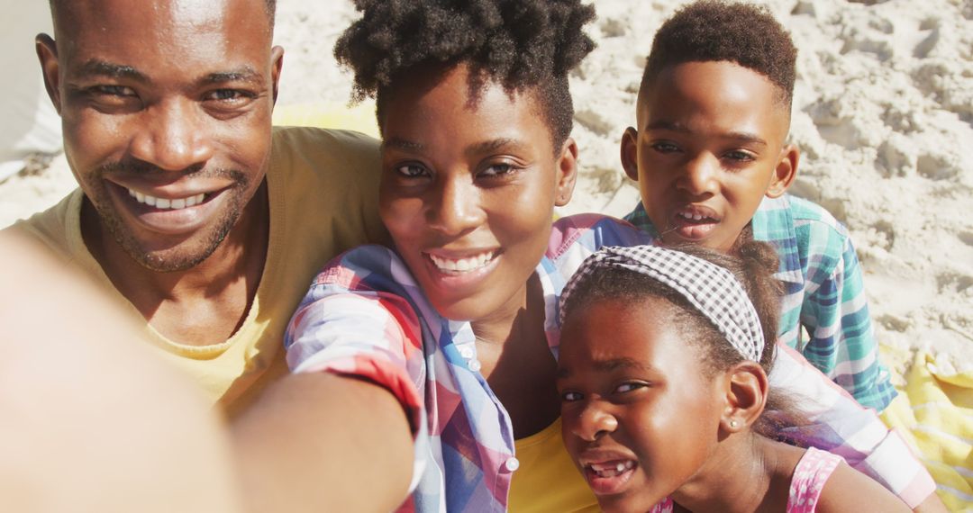 Happy African American Family Enjoying Beach Together - Free Images, Stock Photos and Pictures on Pikwizard.com