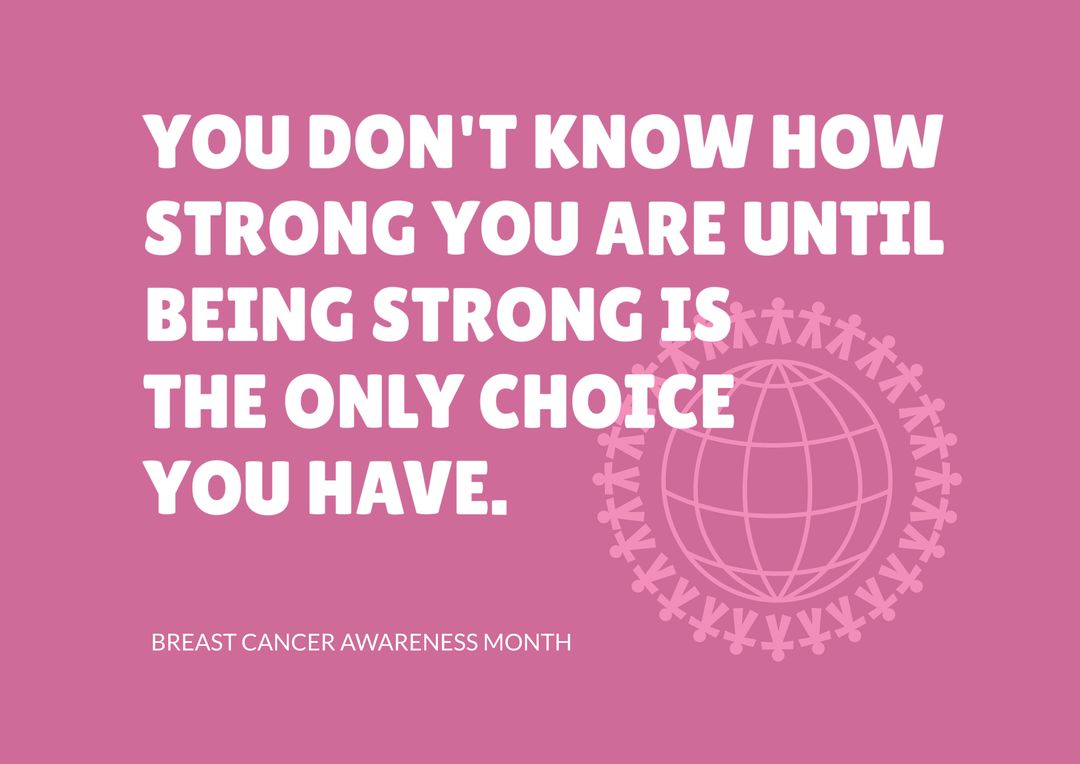 Motivational Breast Cancer Awareness Quote for Health Campaigns - Download Free Stock Templates Pikwizard.com