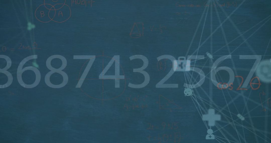 mathematical data visualization and global networking concept - Free Images, Stock Photos and Pictures on Pikwizard.com