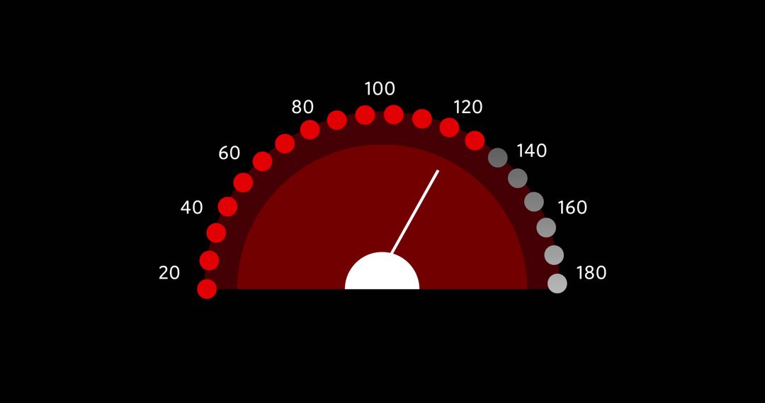 Dynamic Digital Speedometer Illustration Against Black Background