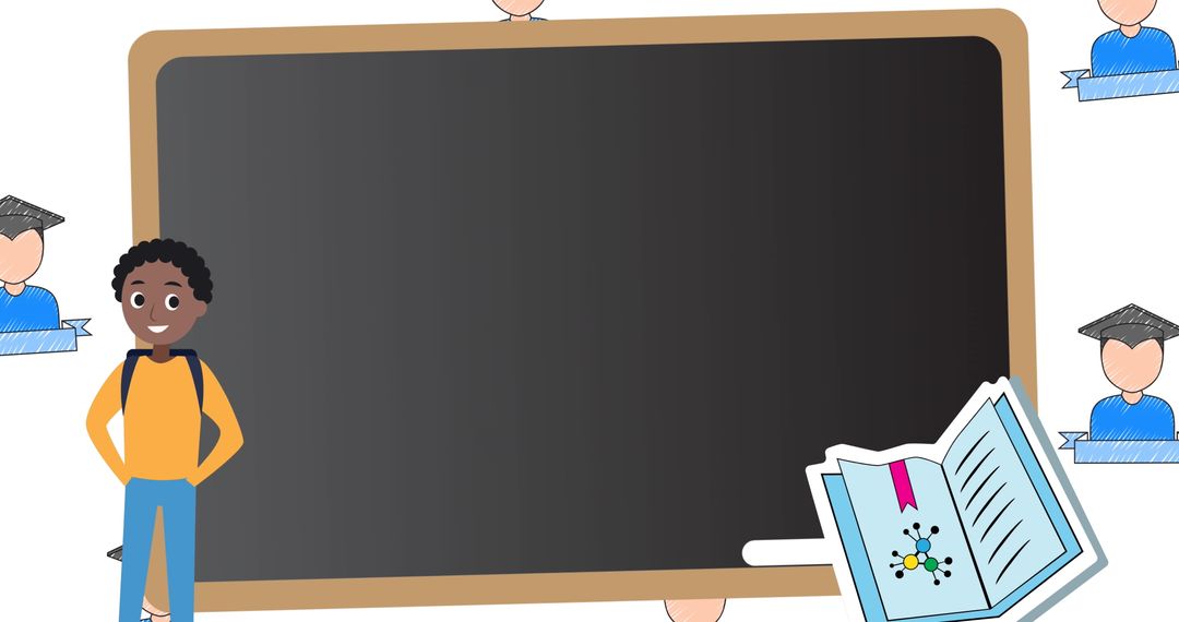 Creative Back to School Design With Blackboard and Student Icons