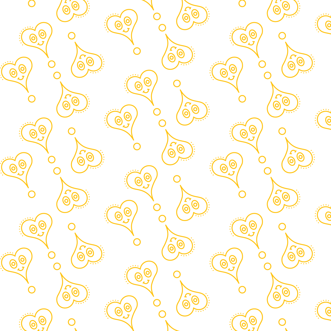 Yellow Hearts Pattern on Transparent Background for Love