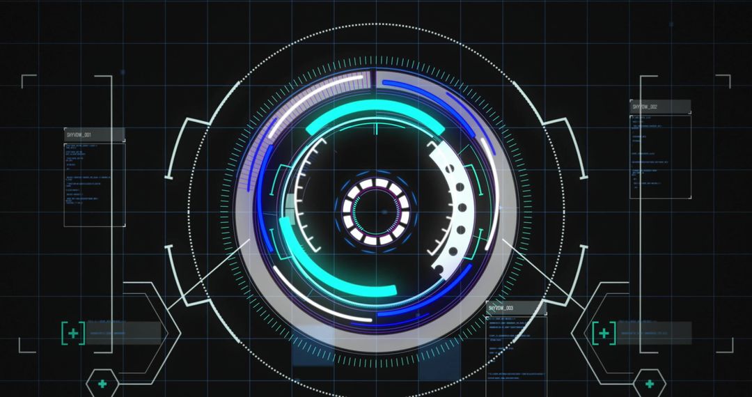 Futuristic Digital HUD Interface Displaying Scanning Data