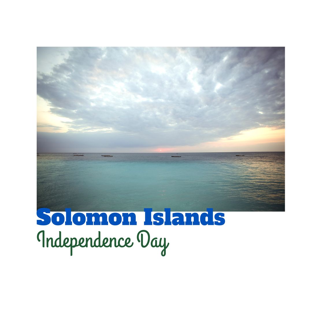 Serene Solomon Islands Seascape with Independence Day Tribute