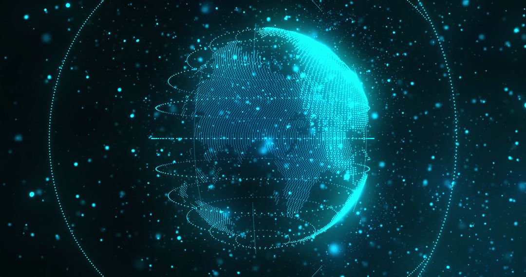 Glowing Blue Digital Globe with Global Network Connections