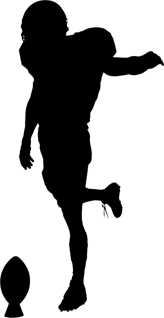 Transparent Silhouette of Male American Football Player Action Pose