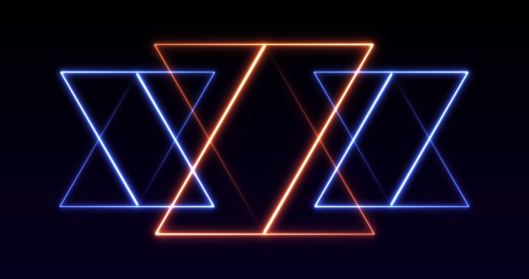 Neon Triangles with Vibrant Glowing Lines