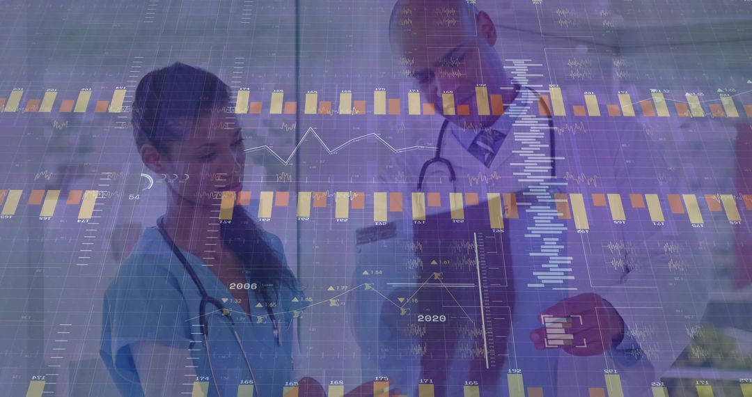 Healthcare Professionals Analyzing Medical Data with Charts