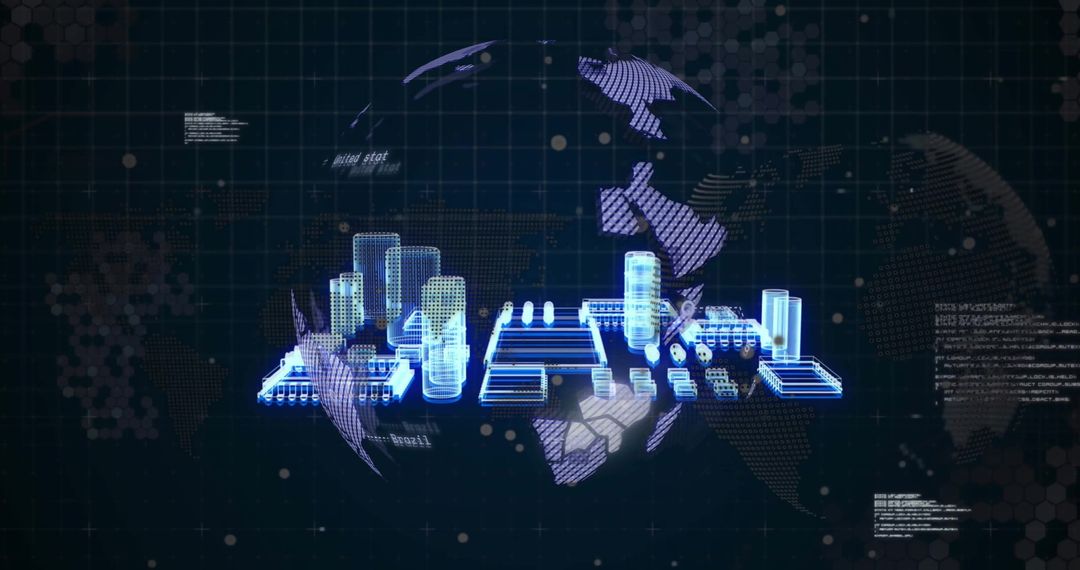 Digital Interface Visualization with Global Connections and Computing Hub